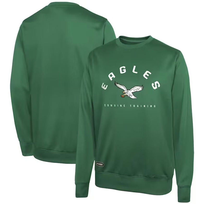 Men's Green Philadelphia Eagles Long Sleeve Pullover Sweatshirt